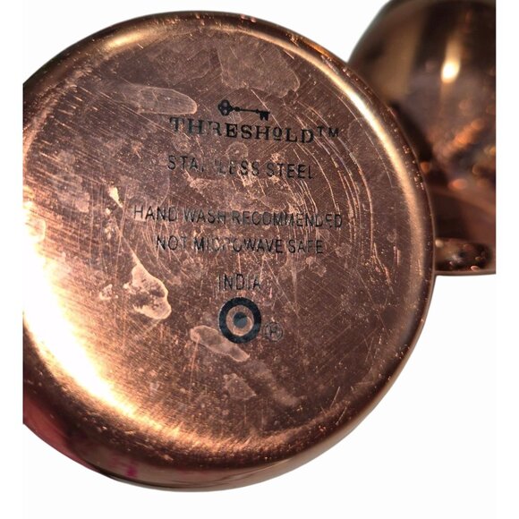 Threshold Stainless Steel Copper-Color Moscow Mule Mugs Set Of 2 12 Oz Each Hand - Picture 5 of 6